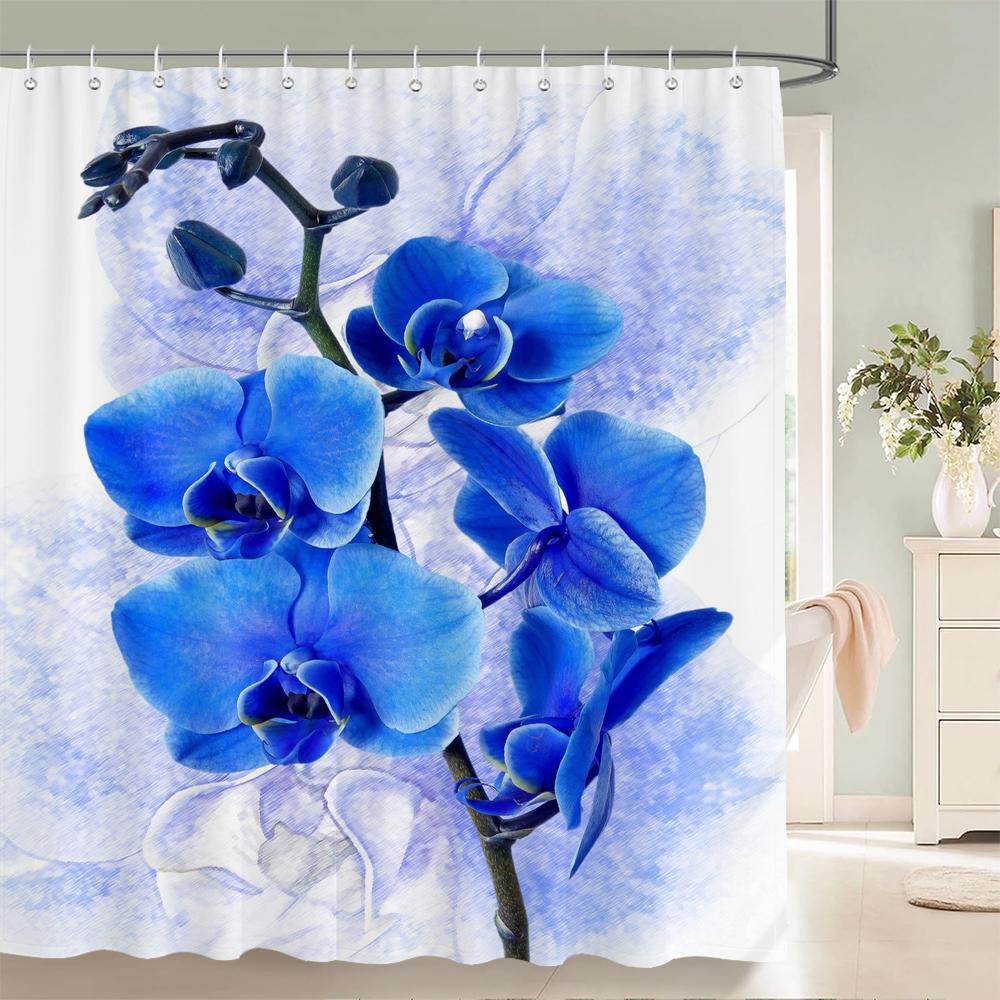 3D Beautiful Flower Printing Bathroom Curtain Polyester Waterproof With Hooks Home Decoration Shower Curtain Bathroom Screen