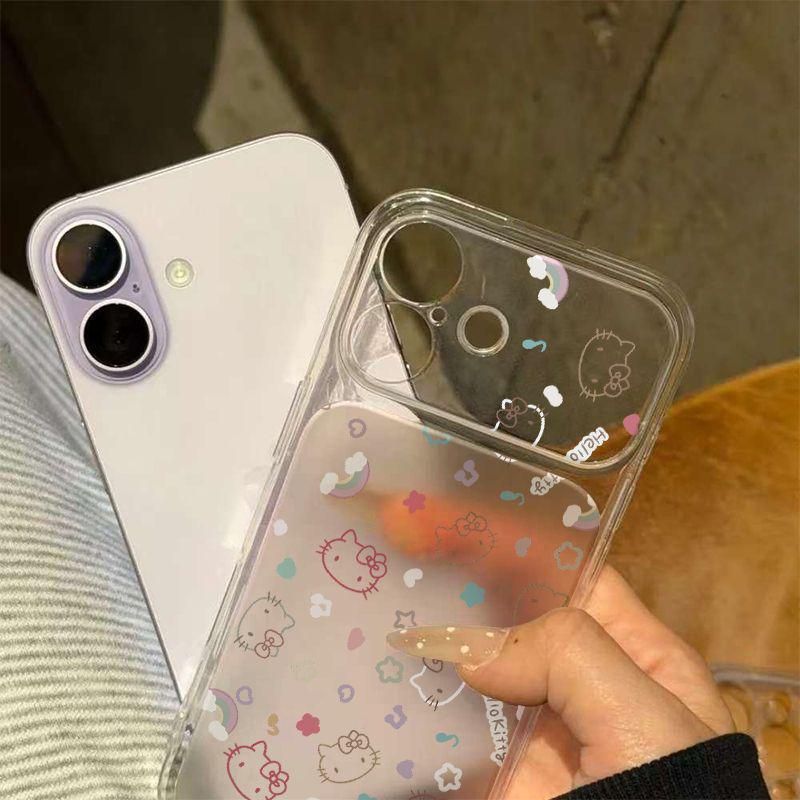 

Rainbow Hello Kitty Fans for 17 Pro Max, 16, 15 Pro, 14/13 Pro - Korean Cartoon Style iPhone 11
