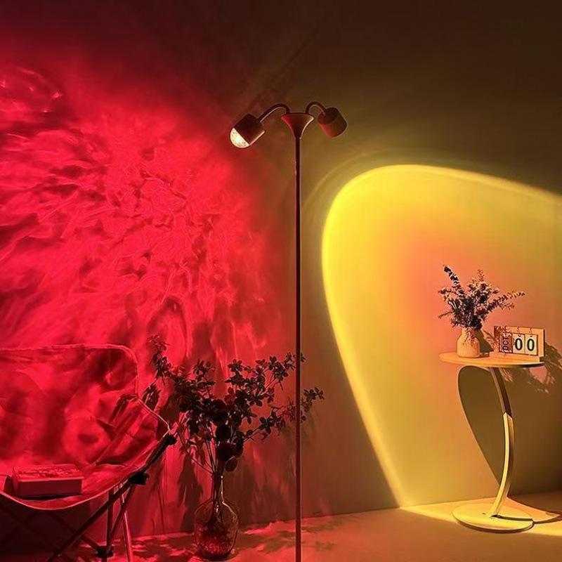 Ripple Dual Sunset Light - Double Head Ambient Floor Lamp for Photography and Live Streaming