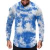 Spring and Autumn Round Neck 3D Tie Dye Printed T-shirts Fashionable Casual Long Sleeved Men's T-shirts