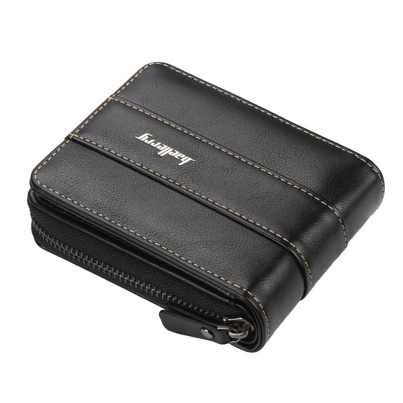 Baellerry Men Fashion Wallets Zipper Business Card Holder Vintage Purse GZW