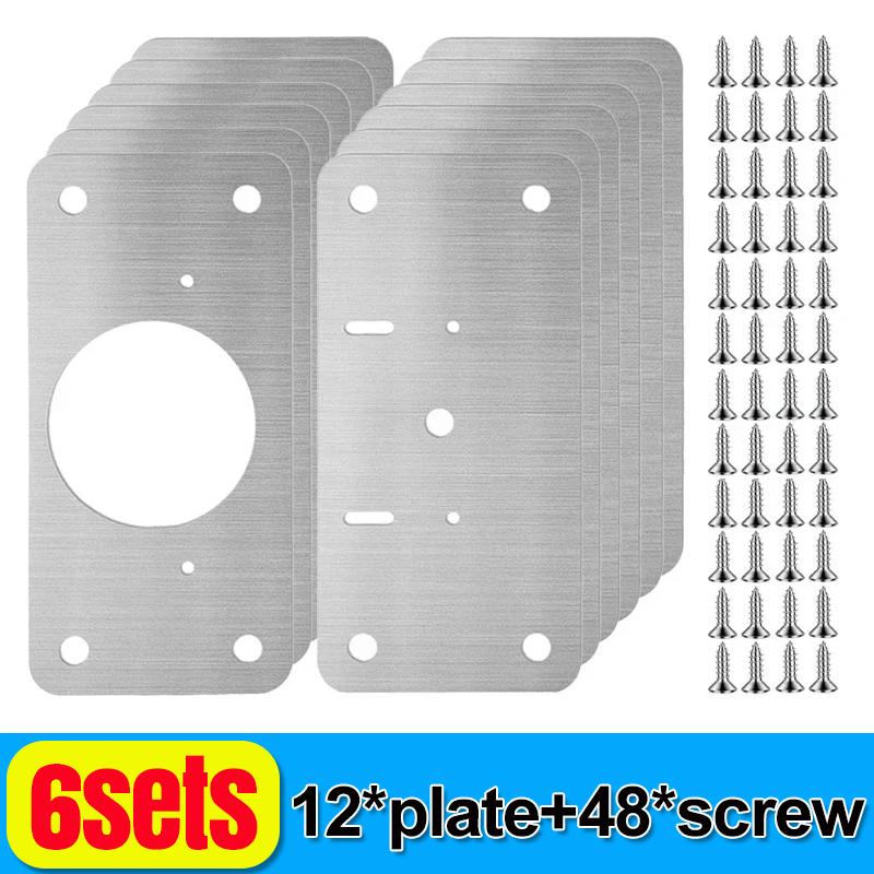 Edelstahl Scharniere Befestigungsplatten-Set Schranktürscharnier Reparatur Befestigungswinkel Platten Winkel Mit Befestigungsloch Heim-Beschläge