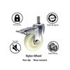 4 Pack 3" Threaded Stem Casters, M14 M16 M20 Locking Caster with Bearing, Trolley Furniture Swivel Castor, Heavy Duty Nylon Castors for Industrial,