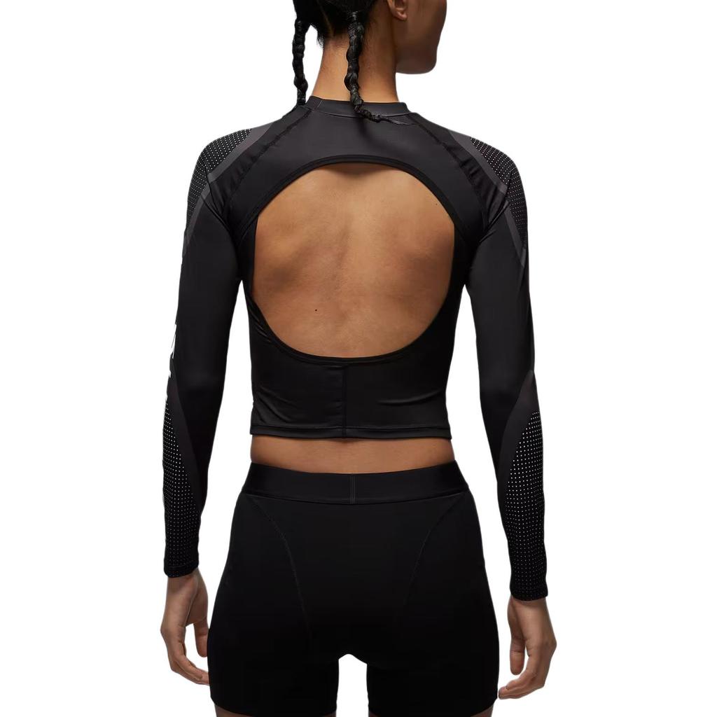 Jordan Gfx Spt Ls Df Top Moda Versatile Comodo Maglietta a Maniche Lunghe Top Donna Nero HF9481-010