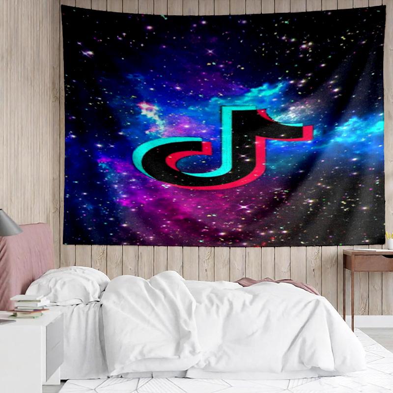 Tiktok Logo Design Tapestry Accessories Playroom Tapestry, for Bedroom,Livingroom, Dormitory Room Wall Decor Fan Birthday Gifts