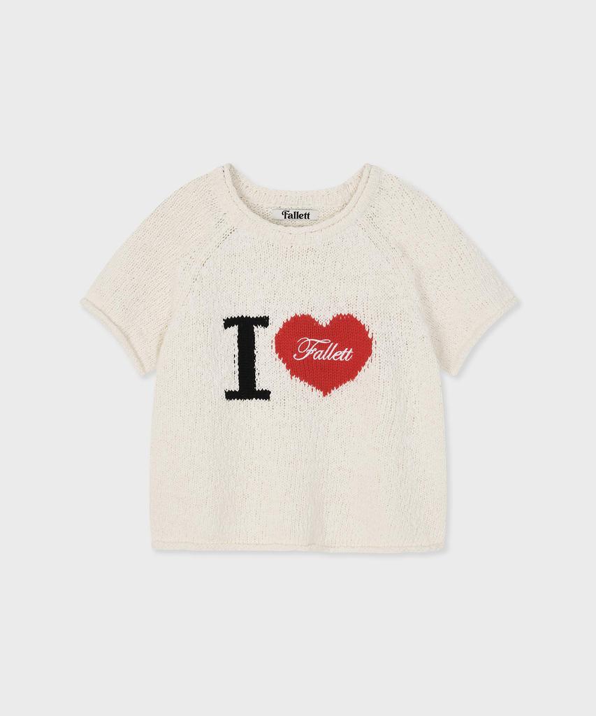 Palet I Love Short Sleeve Knit White