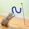 Soft Cat Plush Teaser Rod Interactive Cat Play Toy Colorful Plush Cat Teaser Stick  for Kitten
