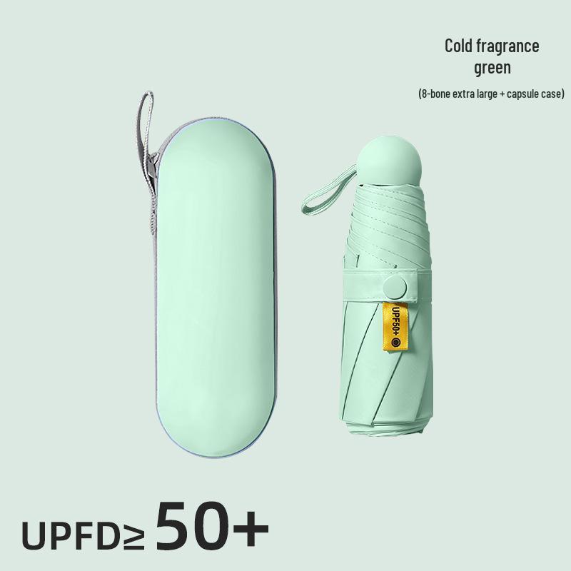 Kompakter UV-Schutz Faltbarer Regenschirm mit Schwarzer Fütterung