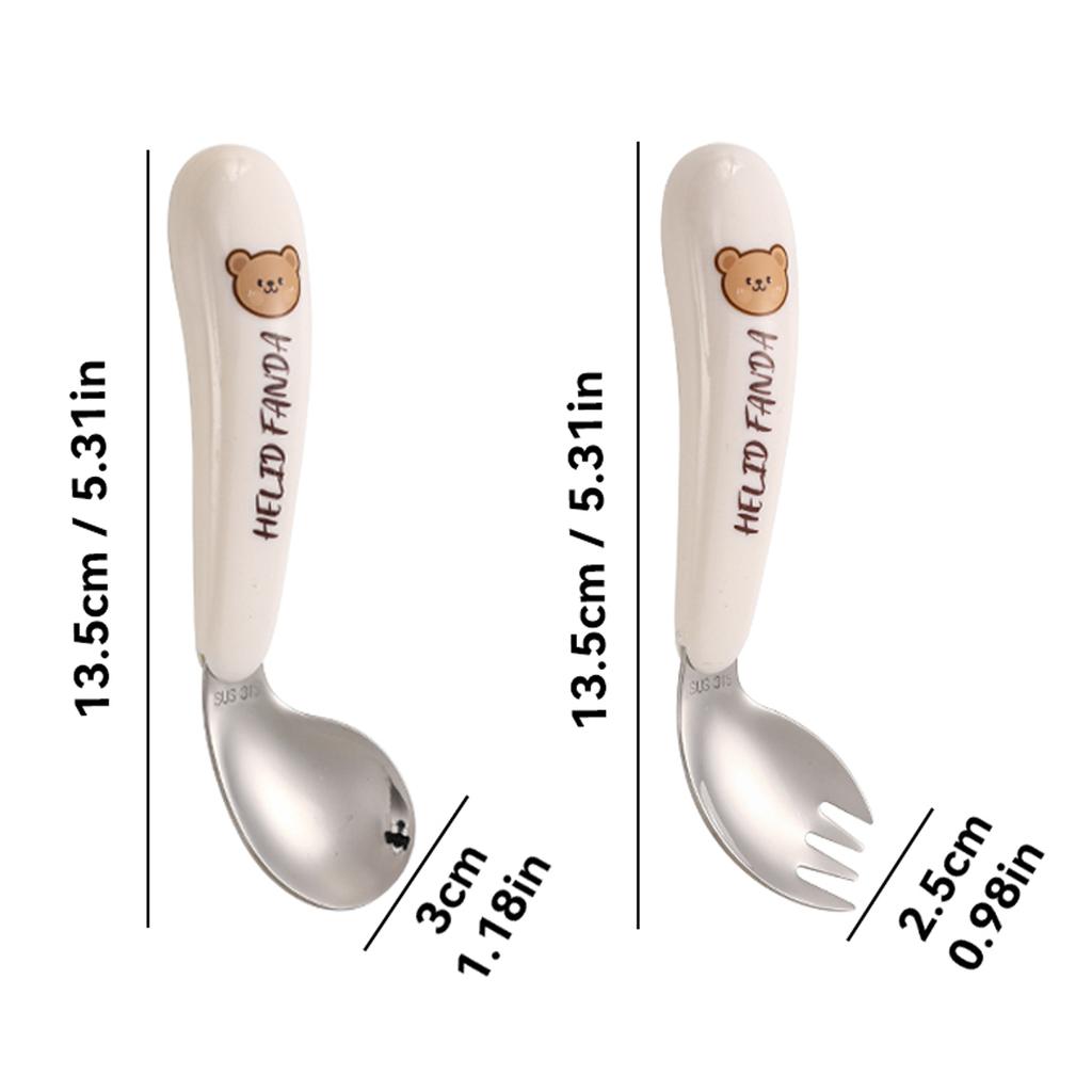 Tragbares Kindergeschirrset aus 316 Edelstahl, niedliches Fütterungsbesteck, Löffel, Gabel, Lernstäbchen, Kinderbesteck