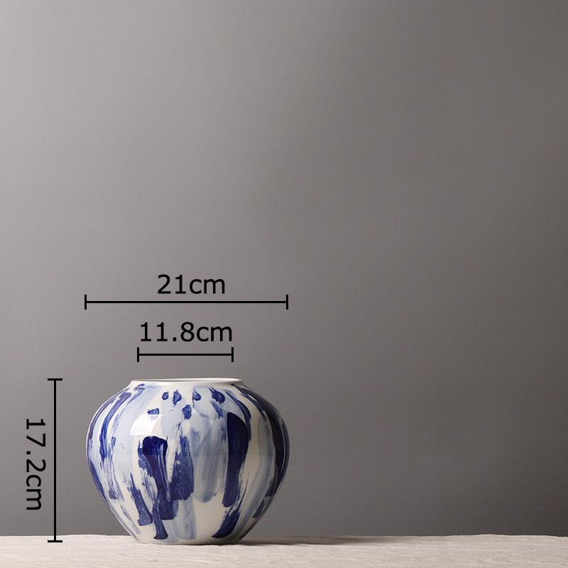 

Ink Blue and White Porcelain Ceramic Vase Table Decoration Flower Arrangement Ink Style Flowers Vases Room Aesthetic Decor
