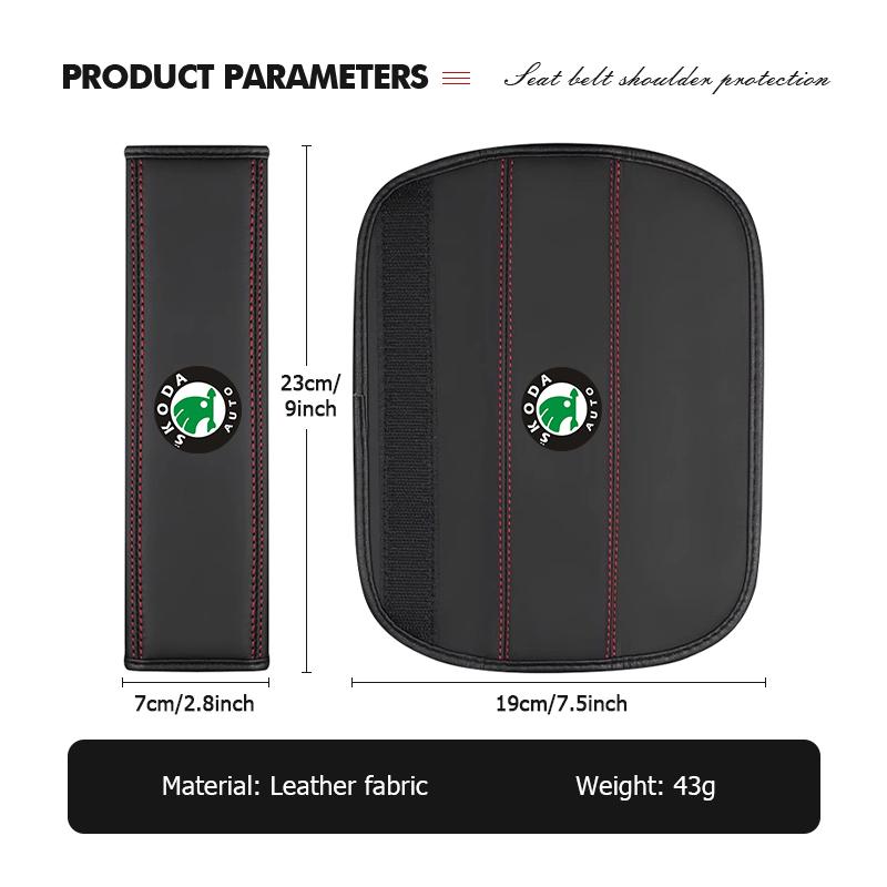 NAWR1 1/2PCS Car Seat Belt Safety Belt Shoulder Cover Auto Accessories For Skoda Octavia Superb RAPID FABIA KAMIQ KAROQ KODIAQ YETI
