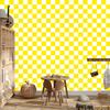 Checkerboard Wallpaper Yellow, White and Cream for Living Room and Bedroom 50x1000