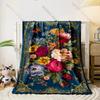 Bella Coperta in Flanella con Tema Floreale Dorato per Divano Letto Soggiorno Divano, Modello Decorativo Super Morbida Accogliente, Ottimi Regali
