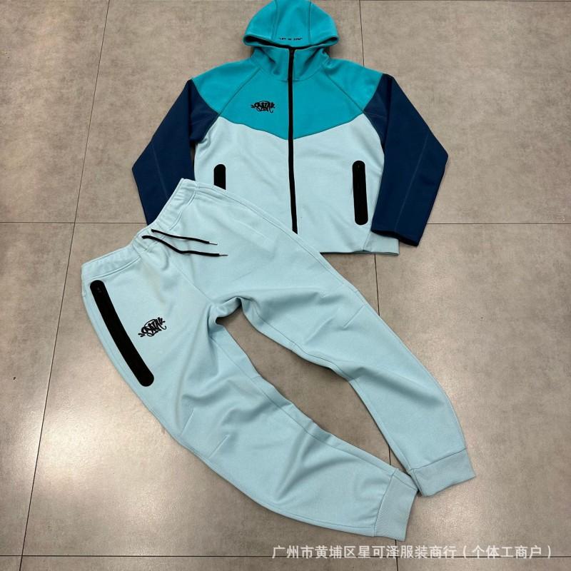 Synaworld X UKDRIPDRILL Mens Tracksuit Hip Hop Street Style Long Sleeve Top Pants Set Casual Outwear