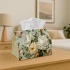 1pc Tissue Box Holder Featuring White Peonies And Roses - A Versatile Napkin Dispenser Suitable for Home Gatherings, Car Decoration - A Stylish Tissue