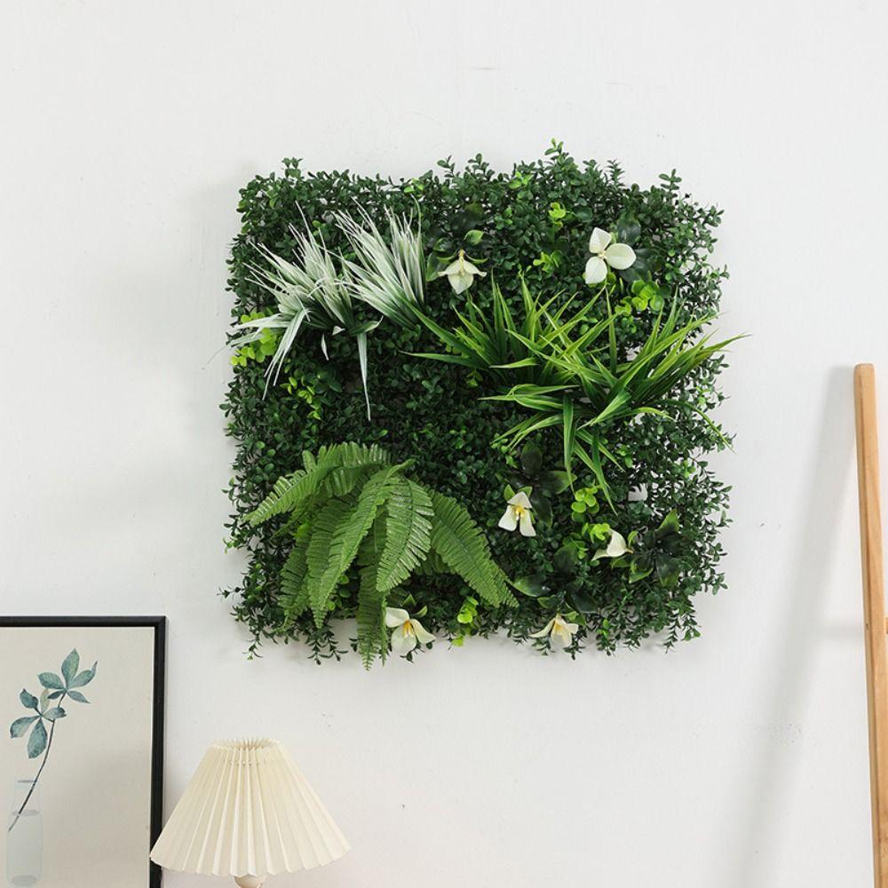 Flower Artificial Eucalyptus Carpet DIY Simulation Maple Plant Sheet Fake Green Grass Mat Wedding