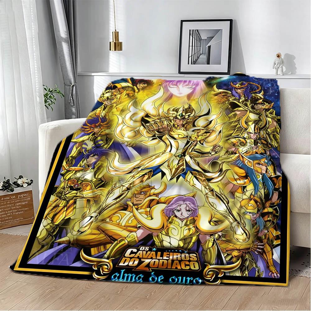3D S-Saint S-Seiya Japan Anime Cartoon Flannel Blanket Soft Throw Blanket Art For Home Decor Bedroom Bed Sofa Picnic Fans Gifts