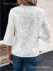 Spring & Autumn Casual Embroidered Lace V-neck Women's Top