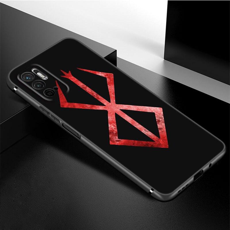 Anime Berserk Guts Phone Case For Xiaomi Redmi Note 11 10 9 8 Pro 11T 5G 10T 10S 9S 9T 9i 9C 9A 8T Soft TPU Black Cover