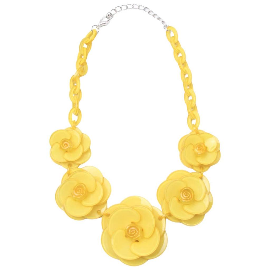 Bohemian Acrylic Flower Necklace - Colorful Rose Sweater Chain