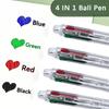 Multicolor Retractable Ballpoint Pen 0.5, 4-in-1 Colored Pens Fine Point Ballpoint With Long-Lasting Ink Pens for  Journaling