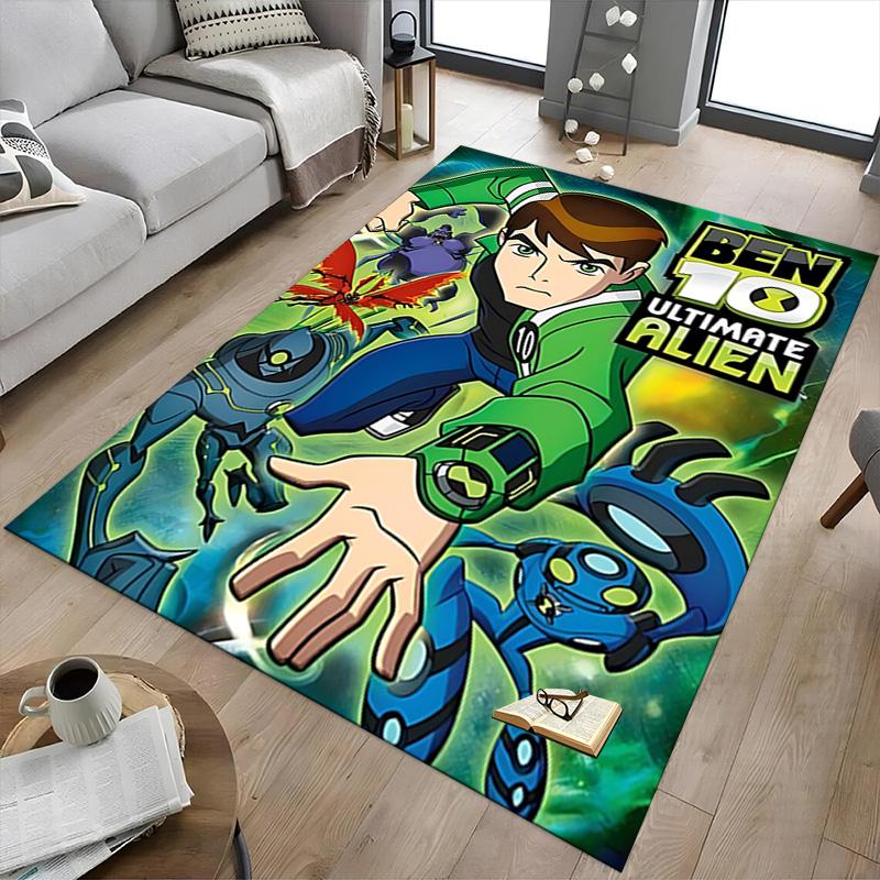 1pc Ben Ultimate Alien Carpet for Playroom Bedroom Living Room Sofa Home Decor,kids Game Area Rug Non-slip Floor Mat Y730148