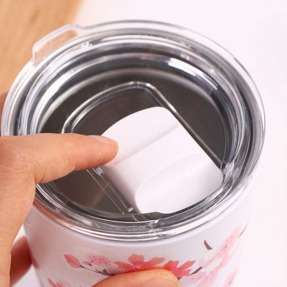 Steel Insulated with lid Cherry Blossom Coffee Tumbler Vacuum Flask Thermos Cup Water Bottle