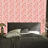 Hearts Wallpaper Coral, White and Red 50x1000