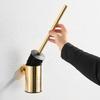 Modern Wall Hung Mounted 304 Stainless Steel Golden Round Toilet Brush Holder Set Gold Black Gun Grey Chrome