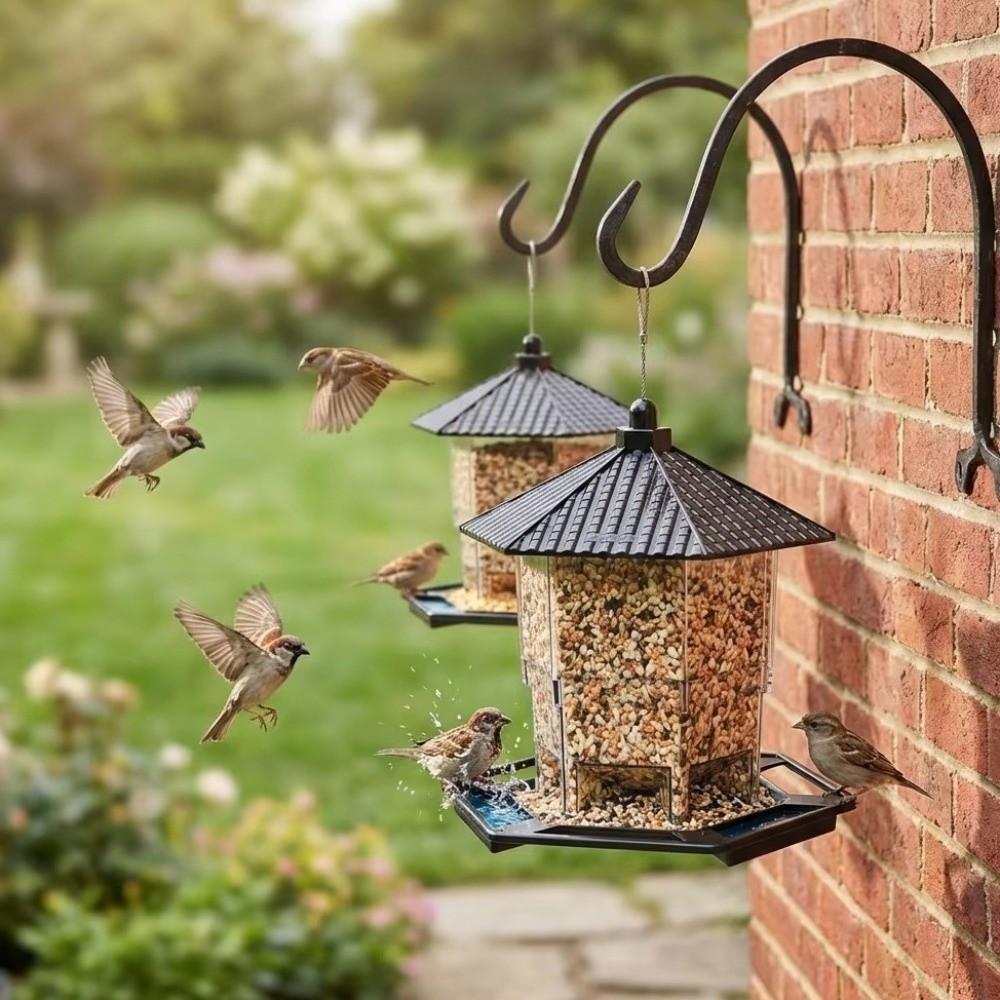 Odporny na wiewiórki karmnik dla ptaków Przezroczysta stacja karmienia ptaków Taca z żerdką na ptaki Balkon
