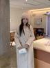 Women's Mid-Length Pink Double-Faced Wool Coat - 2025 Korean Autumn/Winter Style