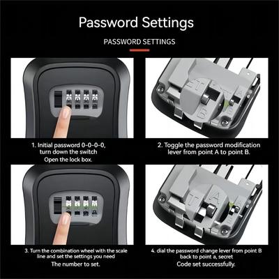 Wall Mounted Key Safe 4-digit Password Key Secure Storage Lock Manager Hold Up To 5 Keys Lock Box Wall Mounted Key Storage Box