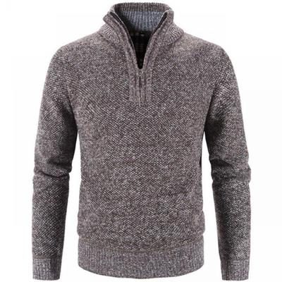 2024 Winter Men's Fleece Thicker Sweater Half Zipper Turtleneck Warm Pullover Quality Male Slim Knitted Wool Sweaters 3Xl