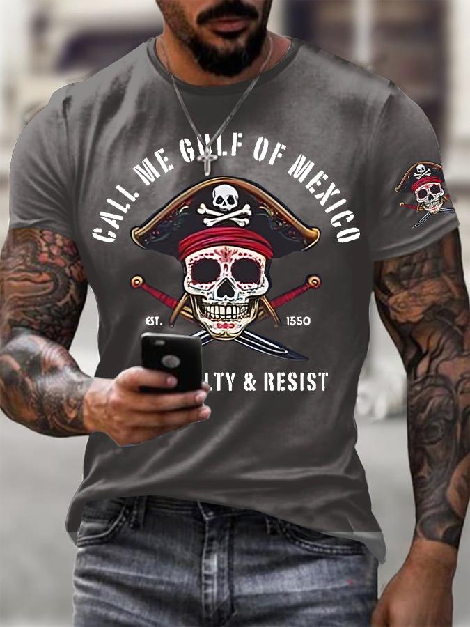 NEW Mens Gulf Of Mexico Print T Shirt Summer Short Sleeve TShirts Casual Tops