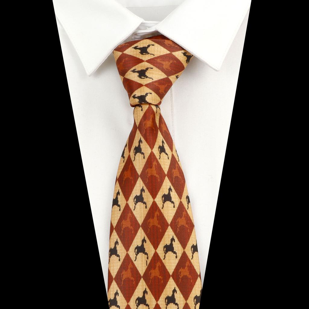 Krawaty Męskie Vintage Imitacja Jedwabiu Graffiti Krawat Panda Koń Malarstwo Krawat Dla Mężczyzn Ślub Biznes Miękki Nadruk Krawat Weddi