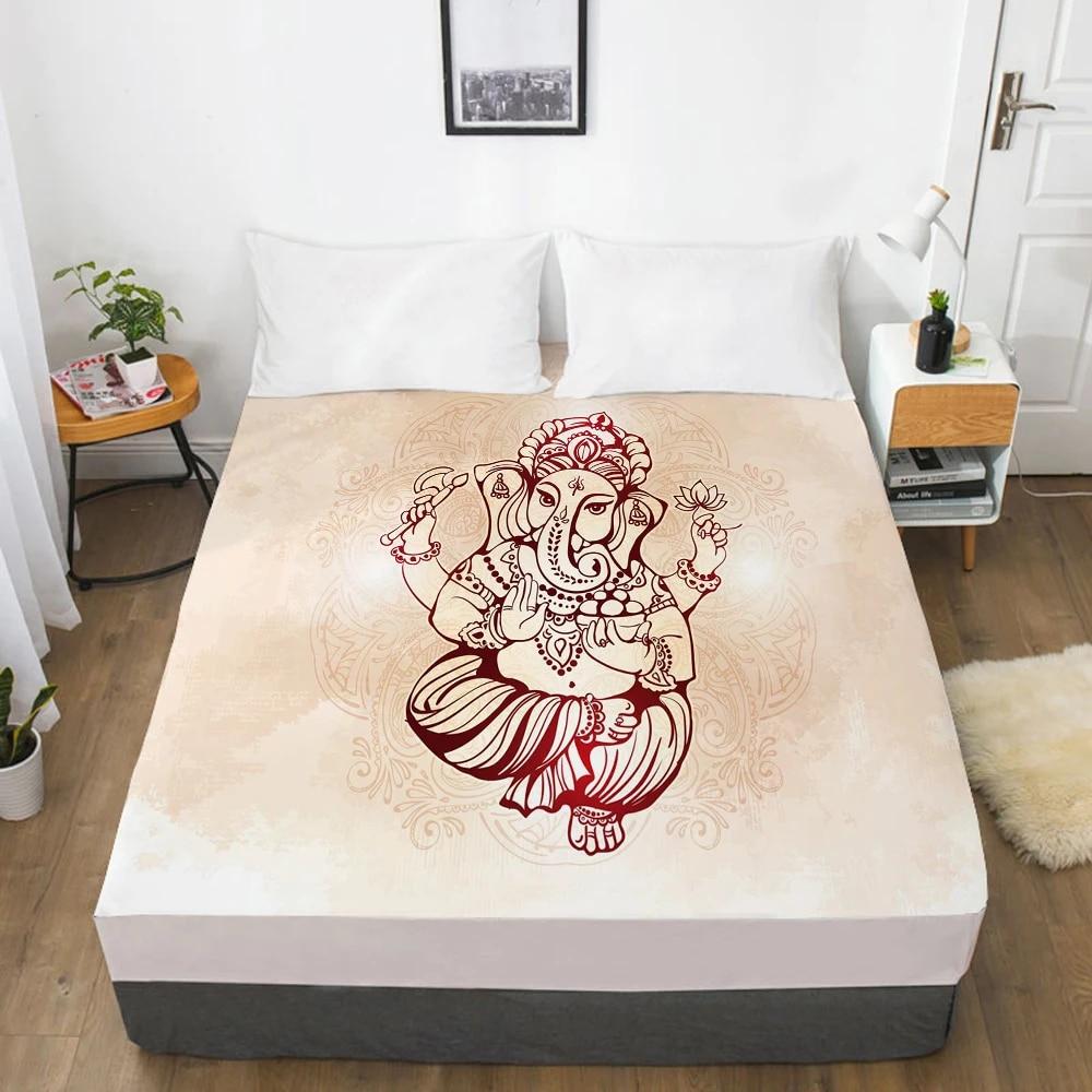 Customize Fitted Sheets Mattress Cover With Elastic Band 3D Bedsheet Linens 90x200 150x200 Bed Sheet Bedding Bohemia