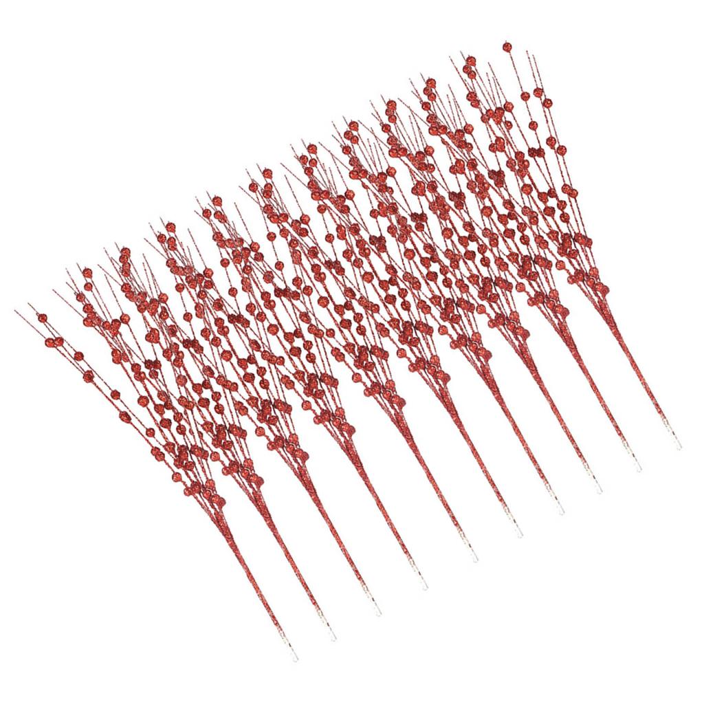 Pack Of 10 Christmas Tree Decorative Stems Artificial Plant Branches Flower Bouquet Decoration Holiday Vase Fillers