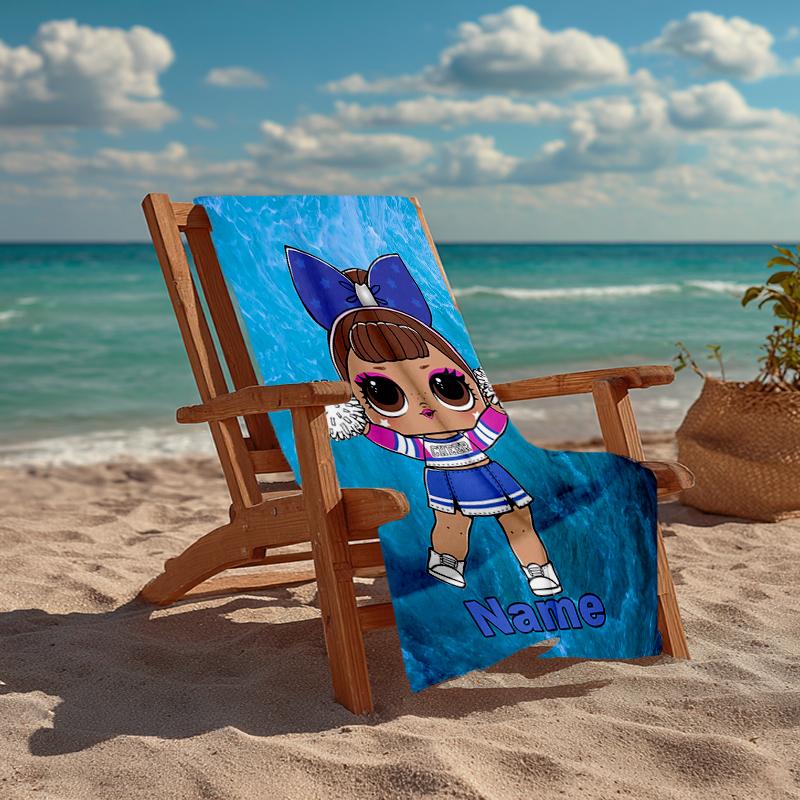 Custom Name Ultra-Soft Beach Towel with LOL Surprise Theme,Ideal for Pool - Camping, Diving - Perfect Travel Essential, Vibrant Beach Towel.