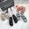 Modische Kissen-Slipper mit weicher Sohle für Damen, Doppelschnalle, dicke Plateausohle, Cloud-Slides-Sandalen, Damen-Sommer-Strand, rutschfeste Flip-Flops