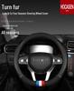 Genuine Leather Steering Wheel Cover for Lynk & Co 010203 - Non-Slip Suede, D-Type Design.
