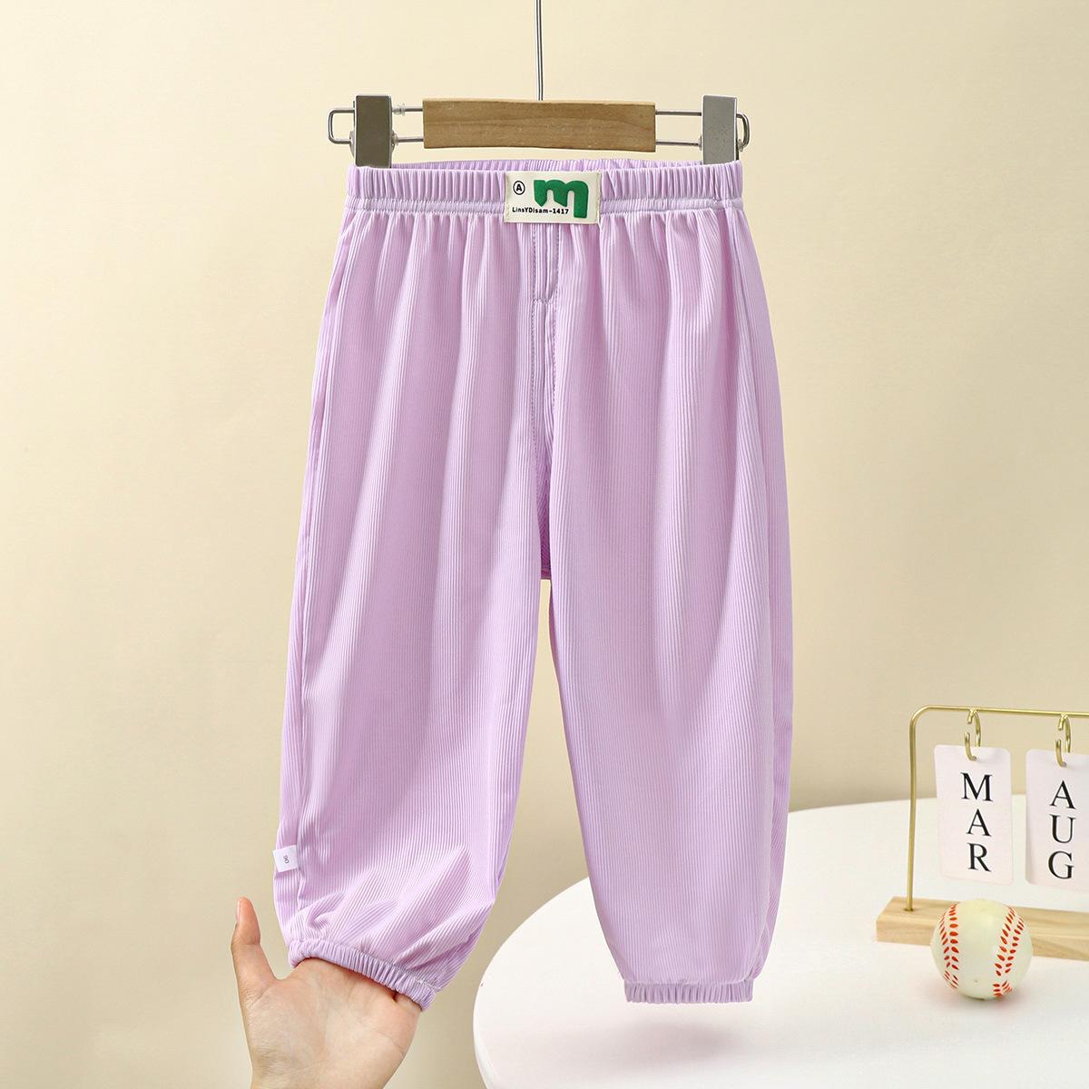 

Children s Anti-mosquito Pants Thin Section Boys and Girls Bloomers Small and Medium-sized Children Summer Trousers Boys and Girls Pants Wholesale 73CM фиолетовый