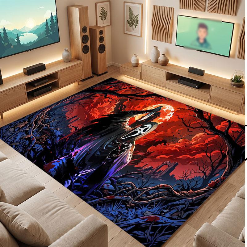 Scream Ghostface Rug Soft Thick Non Slip Floor Carpet for Bedroom Living Room Home Decor