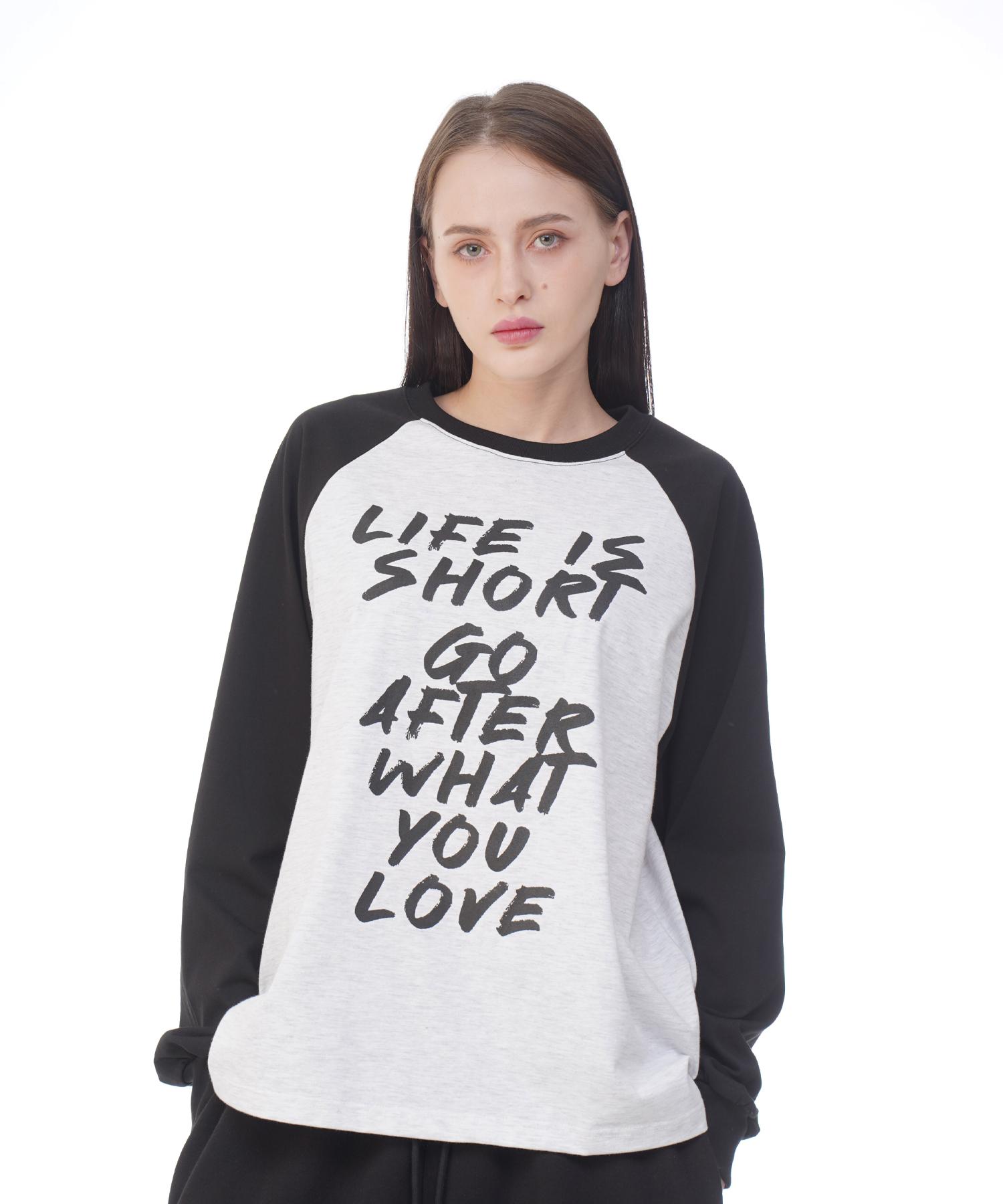 D So H Unisex Lifestyle Raglan T-Shirt Black/White Melange Free