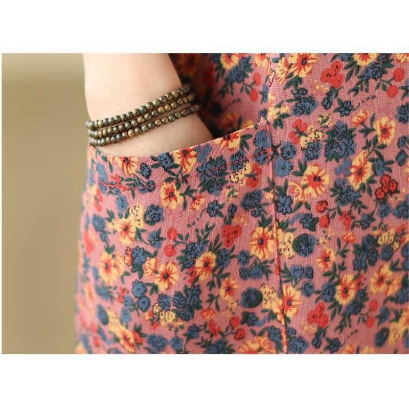 Literary Retro Vacation Style Travel Dress Plus Covering Flesh Skinny V-Neck Long Dresses