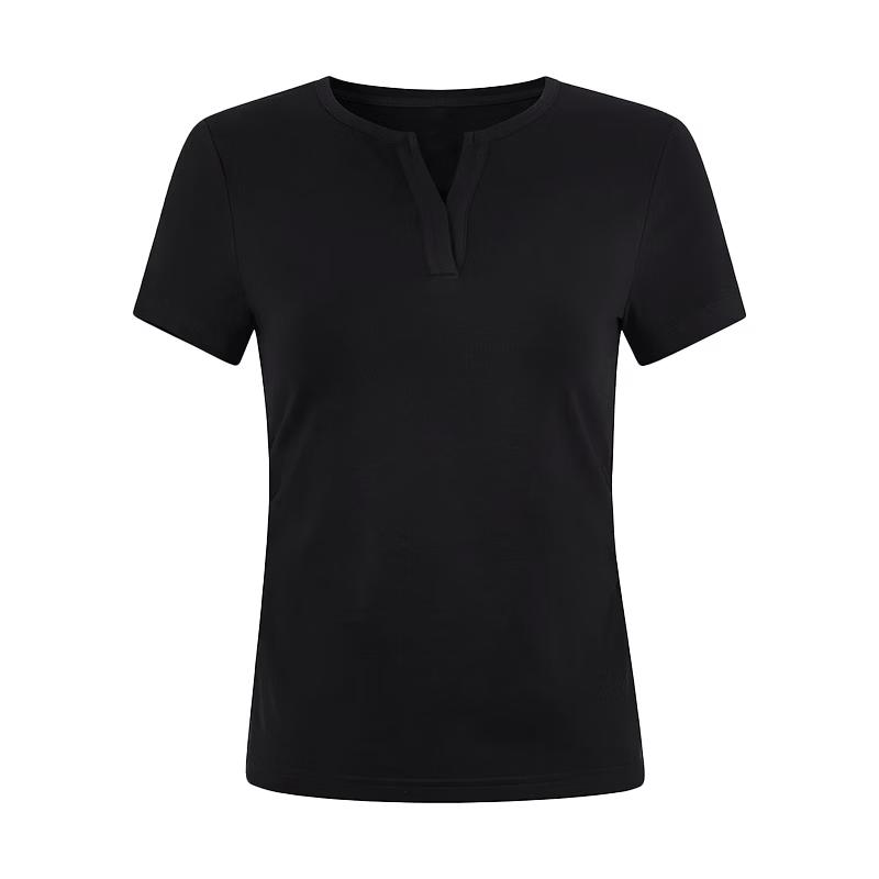 Women s Pleated V-Neck Slim Fit T-Shirt S