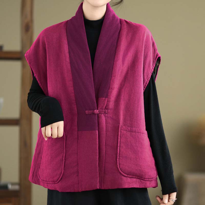 Weste für Damen Baumwolle Herbst Winter Ärmellose Tops Weste Übergröße Verdickte Weste