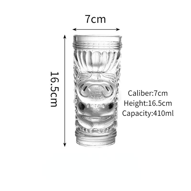 Tiki Glass Cups Tiki Mugs Cocktail Glasses Cup Creative Hawaiian Cocktail Cups Funny Cup Beer Beverage Glass Bar Accessories