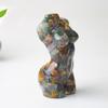 Resin Art Sculpture Of Female Figure With Natural Water Crystals For Desk Display