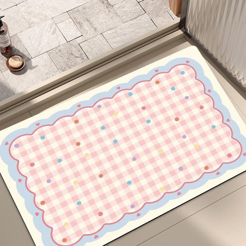 Small Fresh Ins Wind, Diatom Mud Floor Mat, Non-Slip, Dirt-Resistant And Wear-Resistant Floor Mat, Bathroom, Toilet, Water-Absorbing And Quick-Drying