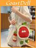Sød vandmelonformet nylon crossbody-taske med lynlås til daglig brug og trendy stil